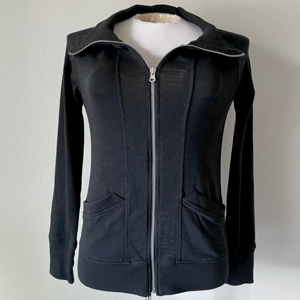GAP GapFit Full-Zip Slub Yoga Jacket - Black